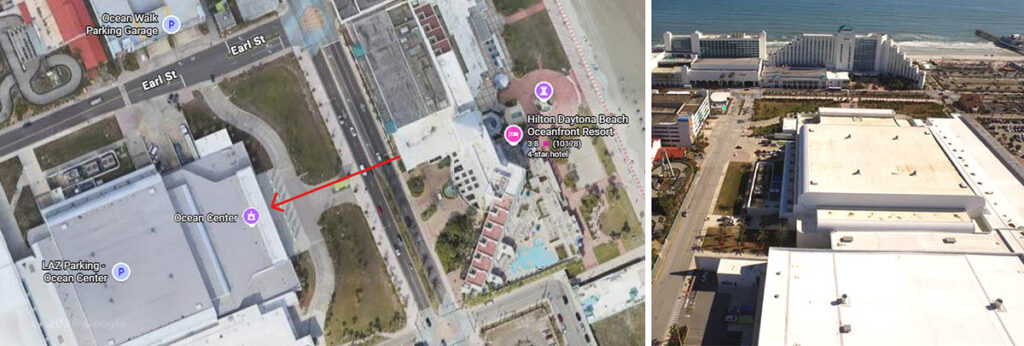 Distance from hotel to convention center
