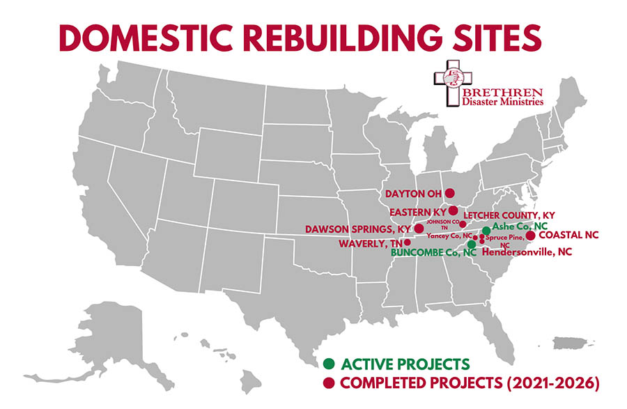 Map of the U.S. with dots showing active and completed BDM projects