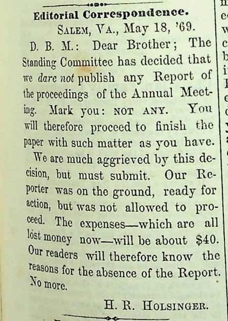 Editorial from Christian Family Companion, May 1869