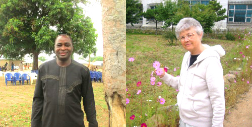 Markus Gamache serving in Nigeria and Linda Shank serving in North Korea Photos by Carl Hill and Robert Shank