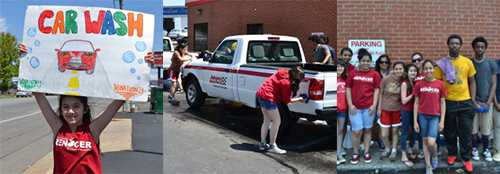 The youth group held a carwash to fundraise for National Youth Conference. Each is excited to join a multitude of Church of the Brethren youth at NYC. Photos by Daniel D'Oleo