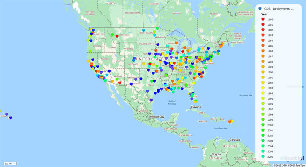 Map of places where CDS has worked in and near the United States