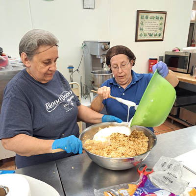 Women preparing food