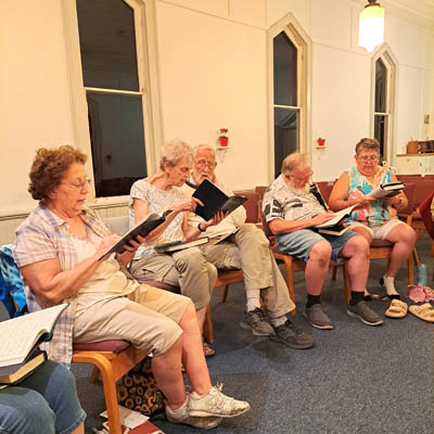 People at a worship service