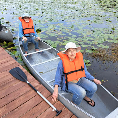 Two people in a boat