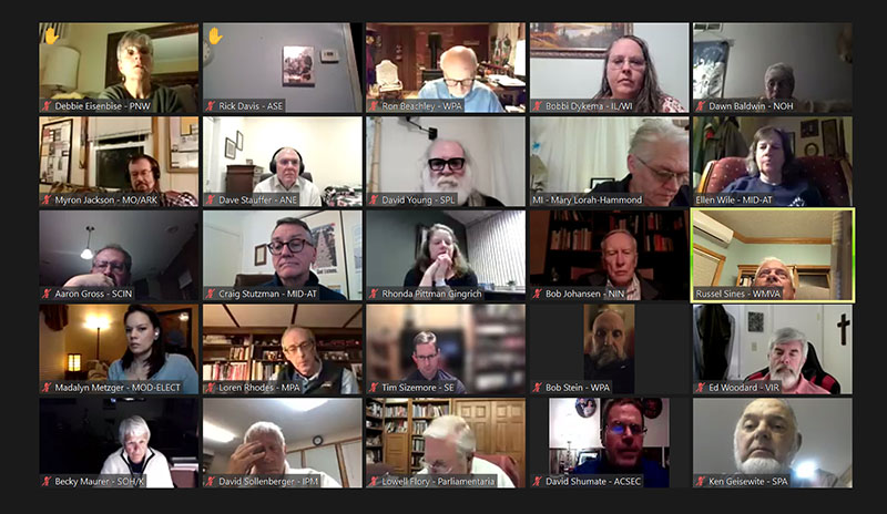 Screenshot of Standing Committee members on Zoom