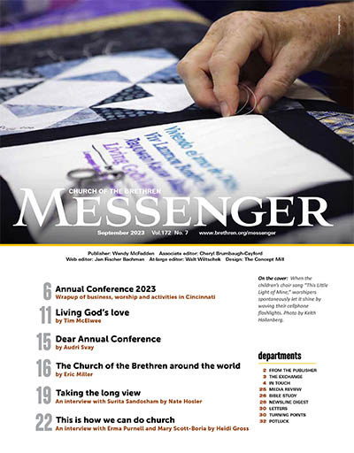 Table of contents for September 2023 Messenger
