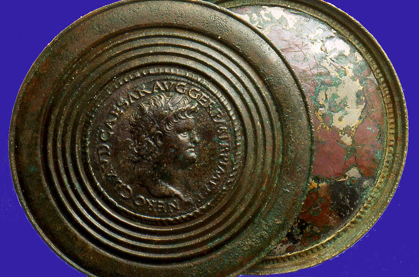 First century bronze mirror with image of Nero