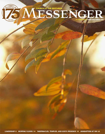 Messenger cover for October 2025 showing autumn leaves