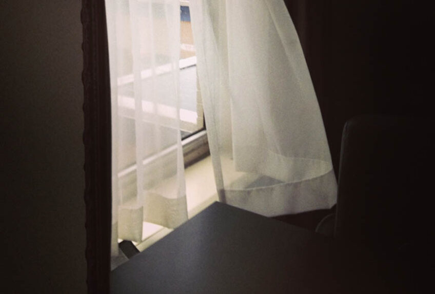 Curtain blowing in the wind