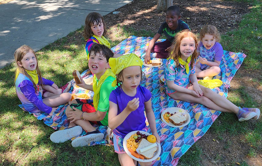 Children enjoying a picnic