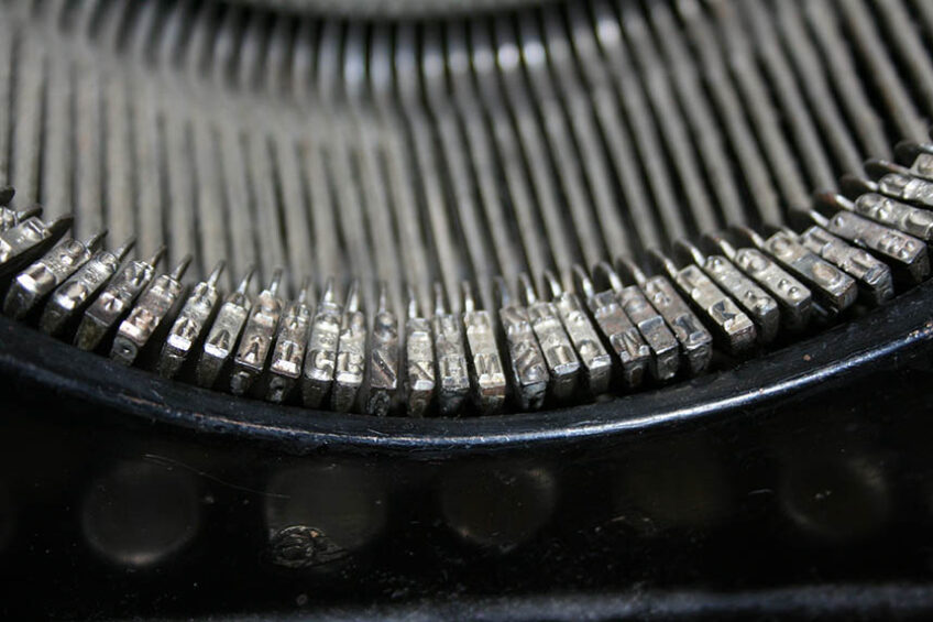Old fashioned typewriter keys