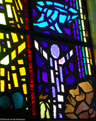 Stained glass image of Martin Luther King Jr.