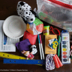 An assortment of toys and craft supplies