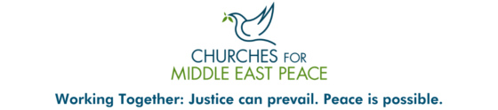 Churches for Middle East Peace logo with dove and olive leaf