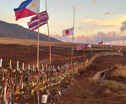 Memorial for those who lost their live in the Wildfires on Maui, Hawaii