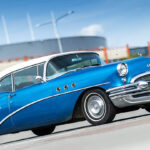 Bright blue vintage Buick