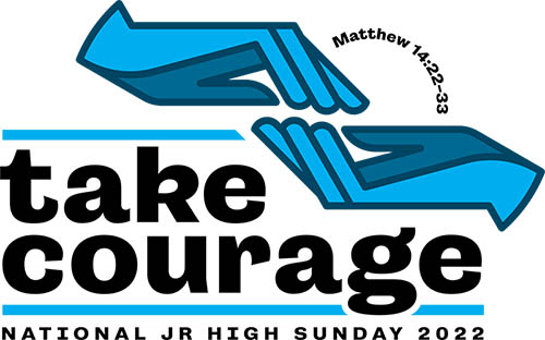 "Take courage" logo